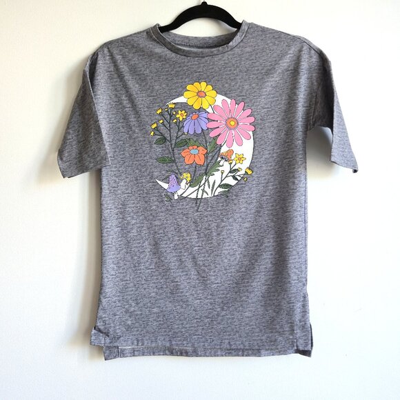 Old Navy Girls Floral & Moon Graphic Sleep Tee | Size (6-7) - Picture 1 of 7